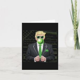 Funny Trump Bubble Gum Green Usa Flag St Patrick's Card