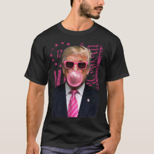Funny Trump Bubble Gum Pink Usa Flag T-Shirt