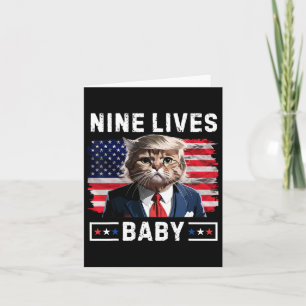 Funny Trump Cat 9 Lives Baby Funny Vote For Trump  Card