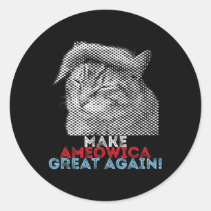 Funny Trump Cat Make Ameowica Great Again Classic Round Sticker