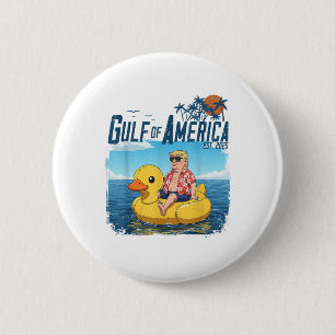 Funny Trump Chillin Gulf Of Us America Est 2025 4t 2 Inch Round Button