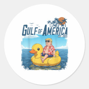 Funny Trump Chillin Gulf Of Us America Est 2025 4t Classic Round Sticker