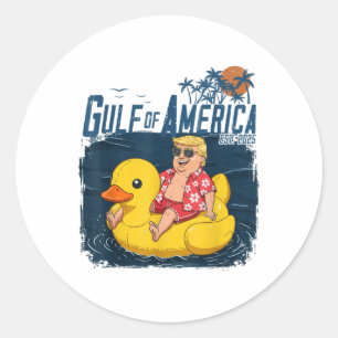 Funny Trump Chillin Gulf Of Us America Est 2025 Classic Round Sticker