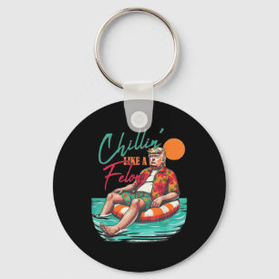 Funny Trump Chilling Like A Felon Summer 2024 Keychain