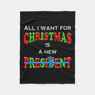Funny Trump Christmas Anti Biden Voter Men Women M Fleece Blanket