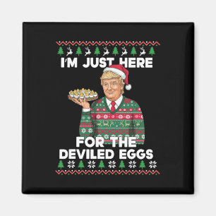 Funny Trump Christmas I'm Just Here For The Devile Magnet