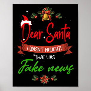 Funny Trump Christmas Pyjamas Fake News Poster