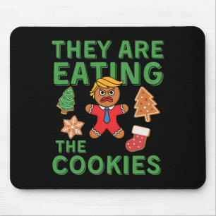 Funny Trump Christmas - They Are Eating The Cookie Mouse Pad