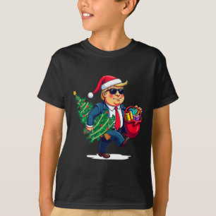 Funny Trump Christmas Tree Light Xmas Unique T-Shirt