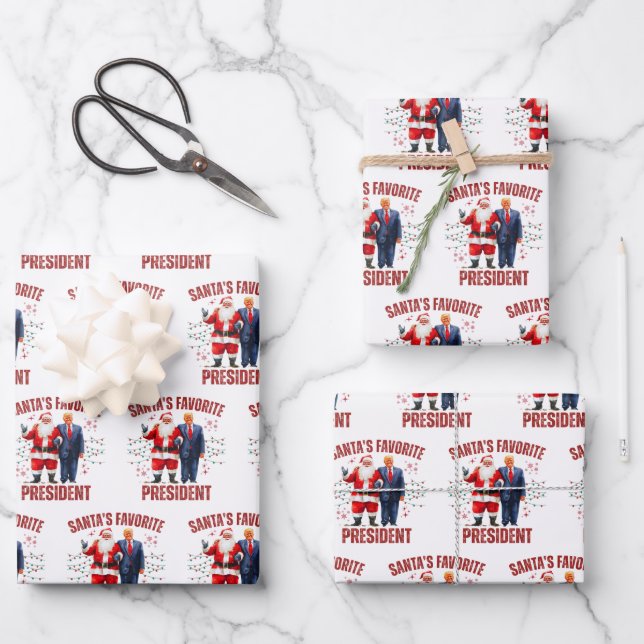 Funny Trump Christmas Wrapping Paper Sheet (Front)
