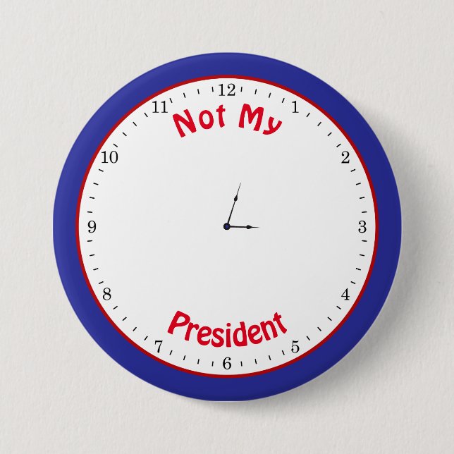 Funny Trump Clock Tiny Hands Clock Face 3 Inch Round Button (Front)