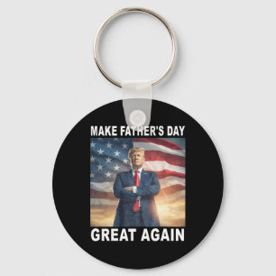 Funny Trump Dad Make Father's Day Great Again Usa Keychain