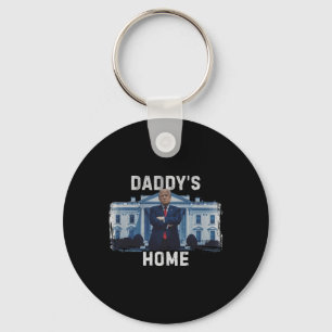 Funny Trump Daddy’s Home White House 2024 1  Keychain