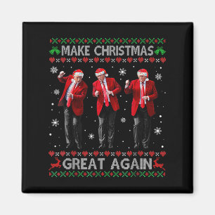Funny Trump Dance Make Christmas Great Again Ugly Magnet