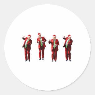Funny Trump Dance Santa Claus Christmas Xmas Pajam Classic Round Sticker