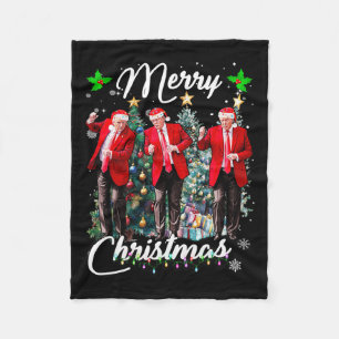 Funny Trump Dance Santa Claus Christmas Xmas Pajam Fleece Blanket