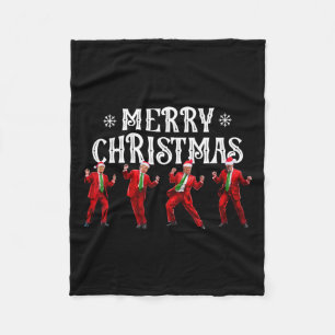 Funny Trump Dance Santa Claus Christmas Xmas Pajam Fleece Blanket