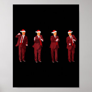 Funny Trump Dance Santa Claus Christmas Xmas Pajam Poster