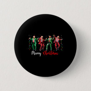 Funny Trump Dance Santa Claus Merry Christmas Paja 2 Inch Round Button
