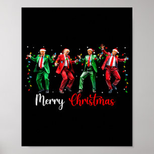 Funny Trump Dance Santa Claus Merry Christmas Paja Poster
