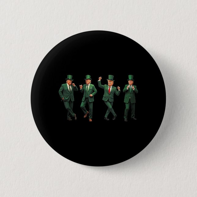 Funny Trump Dance St. Patricks Day Pyjamas Ymca Tr 2 Inch Round Button (Front)