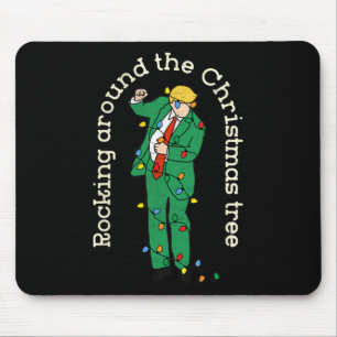 Funny Trump Dance With Light Rocking Around Christ Mouse Pad