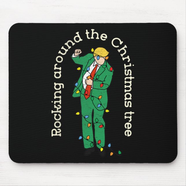 Funny Trump Dance With Light Rocking Around Christ Mouse Pad (Front)