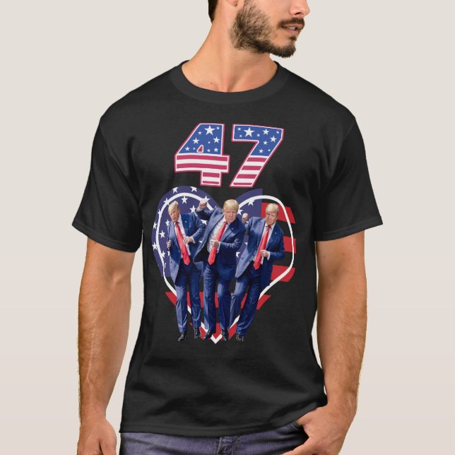 Funny Trump Dancing America 47 Men Women T-Shirt (Front)