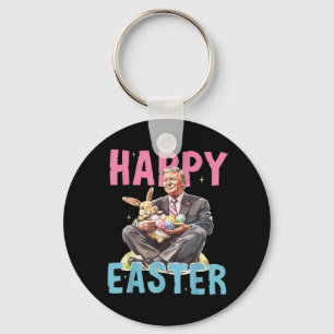 Funny Trump Easter Bunny Eggs Happy Easter Keychain
