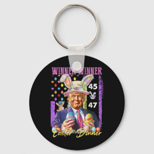 Funny Trump Easter Winner Winner Easter Dinner Rab Keychain
