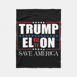 Funny Trump Election Usa Flag Trump Elon Save Amer Fleece Blanket