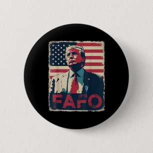 Funny Trump Fafo F Around Find Out Retro Us Flag  2 Inch Round Button