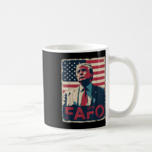 Funny Trump Fafo F Around Find Out Retro Us Flag  Coffee Mug