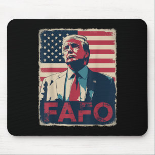 Funny Trump Fafo F Around Find Out Retro Us Flag Mouse Pad