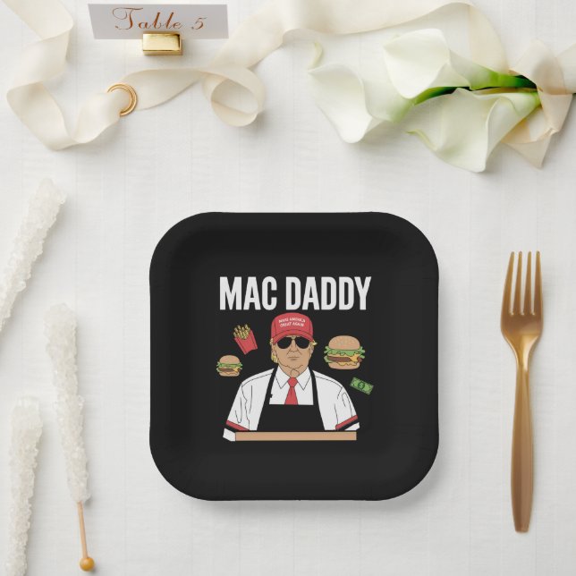 Funny Trump Fries Making Fries Mac Daddy Paper Plate (Wedding)