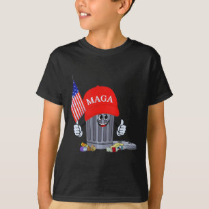 Funny Trump Garbage Can Cartoon Character American T-Shirt