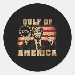 Funny Trump Gulf Of Us America 2025 Trump Merchand Classic Round Sticker