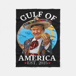 Funny Trump Gulf Of Us America 2025 Trump Merchand Fleece Blanket