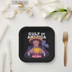 Funny Trump Gulf Of Us America 2025 Trump Paper Plate