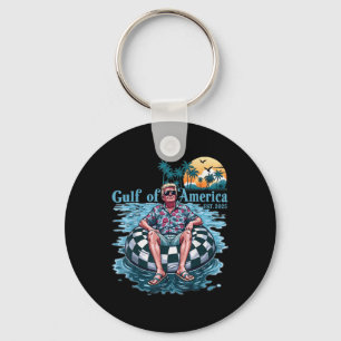 Funny Trump Gulf Of Us America Est 2025 Beach Retr Keychain