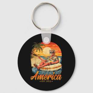 Funny Trump Gulf Of Us America Est 2025 Keychain