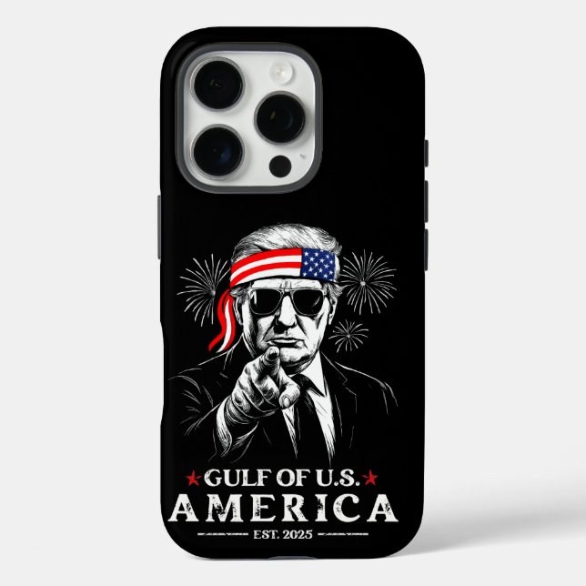 Funny Trump Gulf Of USA America 2025 4th Of July Case-Mate iPhone Case (Back)