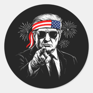 Funny Trump Gulf Of USA America 2025 4th Of July Classic Round Sticker