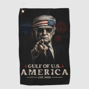 Funny Trump Gulf Of USA America 2025 4th Of July Golf Towel