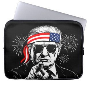 Funny Trump Gulf Of USA America 2025 4th Of July Laptop Sleeve