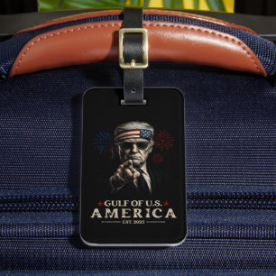Funny Trump Gulf Of USA America 2025 4th Of July Luggage Tag