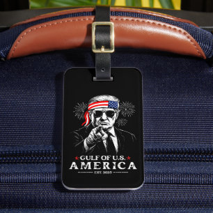 Funny Trump Gulf Of USA America 2025 4th Of July Luggage Tag