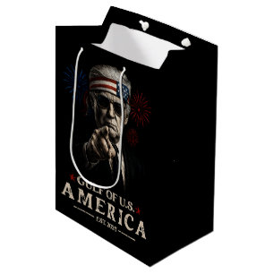 Funny Trump Gulf Of USA America 2025 4th Of July Medium Gift Bag