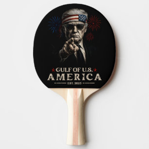 Funny Trump Gulf Of USA America 2025 4th Of July Ping Pong Paddle