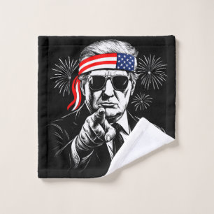 Funny Trump Gulf Of USA America 2025 4th Of July Wash Cloth